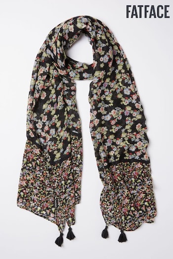 FatFace Black Scattered Ditsy Scarf (450218) | £25