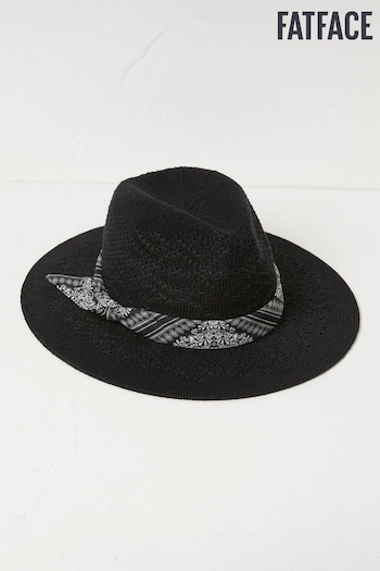 FatFace Black Fedora Hat (450332) | £25