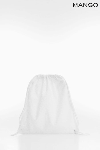 Mango Embroidered White Backpack (450377) | £16