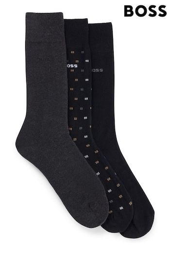 BOSS Black Allover Socks Gift Set 3 Pack (450416) | £24