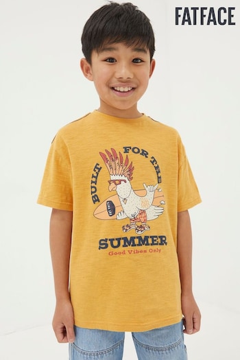 FatFace Yellow Built For Summer Jersey T-Shirt (450516) | £12.50