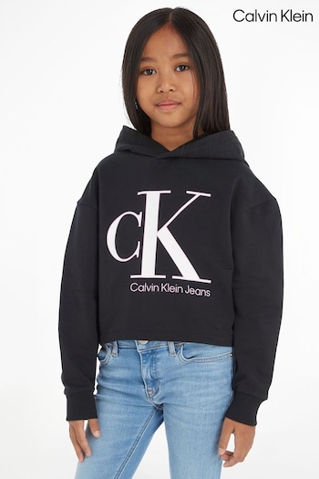 Calvin Boot Klein Girls Monogram Black Hoodie (450655) | £80