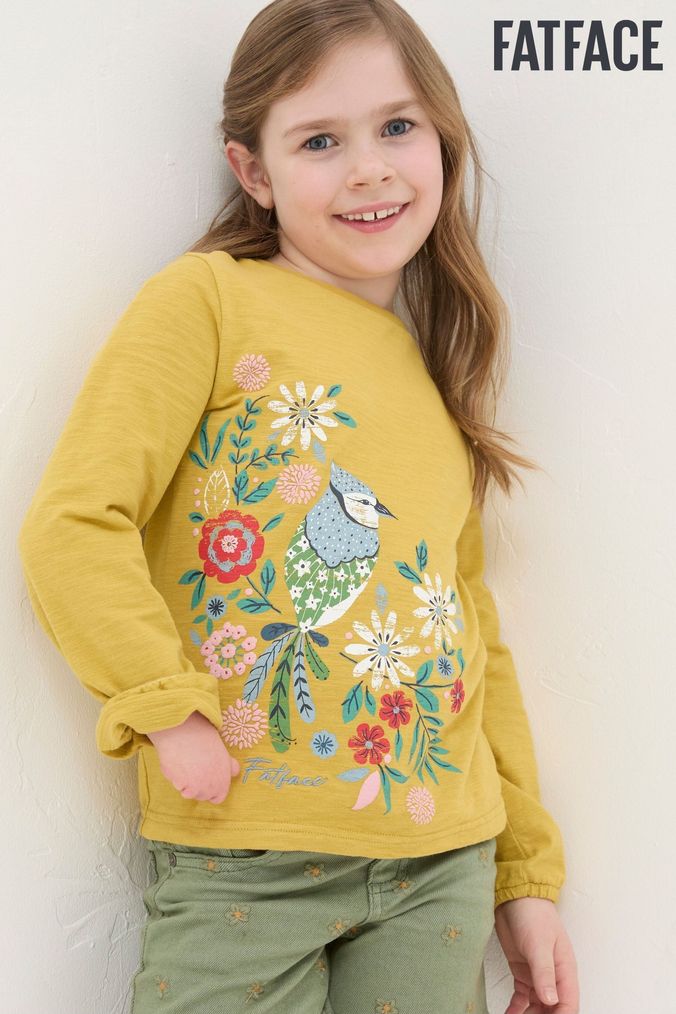Girls yellow long sleeve top on sale