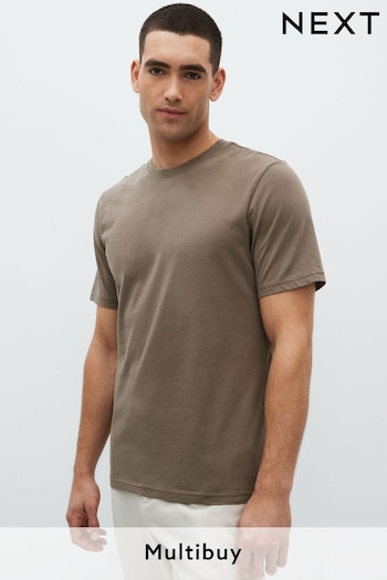 Brown Neutral Regular Fit Essential Crew Neck T-Shirt (451003) | £8