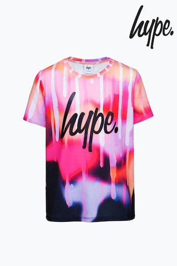 Hype. Girls Camo Drips Black T-Shirt (451034) | £18