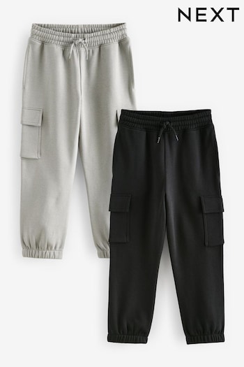 Black/Grey Cargo Joggers 2 Pack (3-16yrs) (451277) | £22 - £29