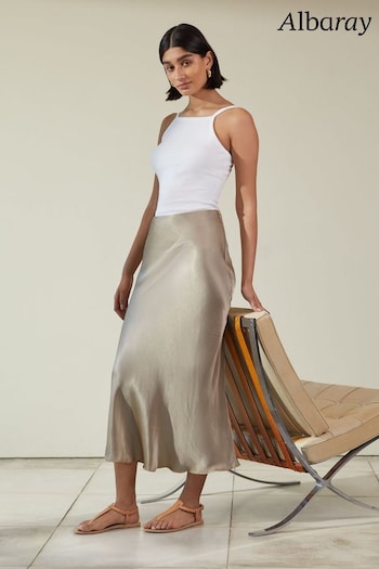 Albaray Grey Satin Slip Skirt (451305) | £79