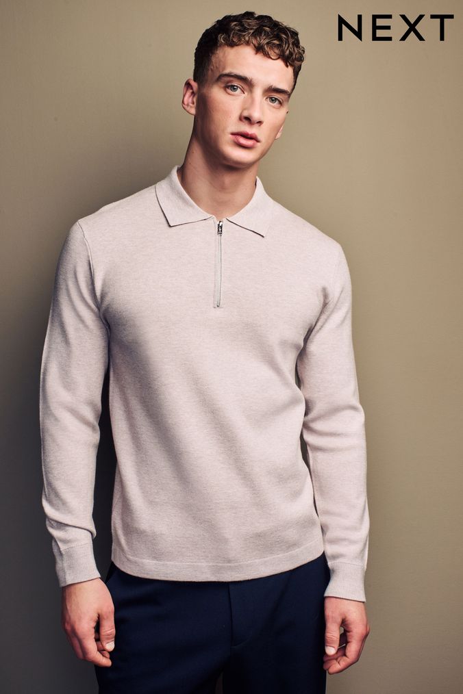 Buy Men s Zip Neck Tops Online Next UK