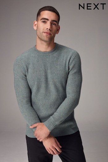 Teal Blue Regular Fit Knitted Crew Neck Jumper (451985) | £26