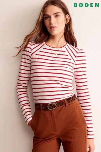 Boden Red Arabella Stripe T-Shirt (452109) | £35