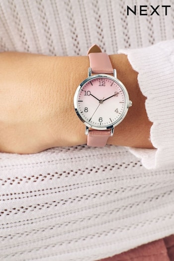 Light Pink Ombre Dial PU Strap Watch (452152) | £28