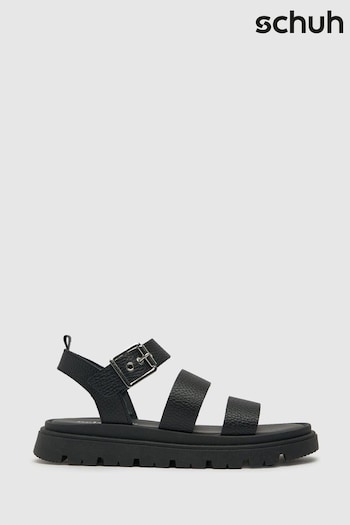 Schuh Tina Chunky Leather Black Sandals (452766) | £45