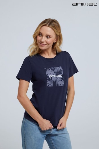 Animal Womens Blue Carina Organic Graphic T-Shirt (452927) | £25
