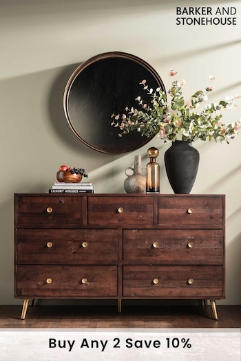 Barker and Stonehouse Brown Modi 7 Drawer Dresser (452938) | £675