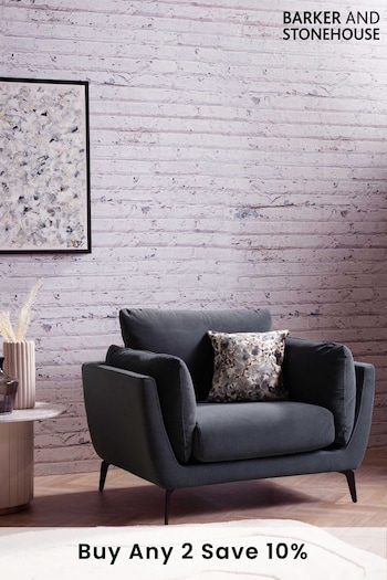 Barker and Stonehouse Grey Boone Velvet Chair (453078) | £395
