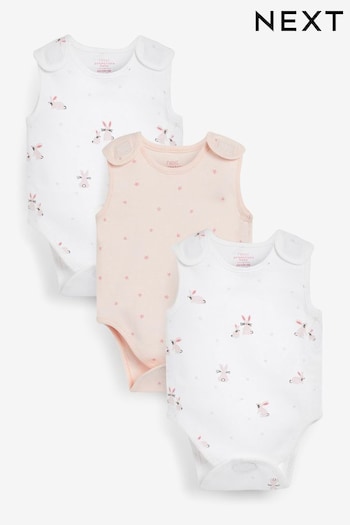 Pink Premature Baby 3 Pack Vest Bodysuits (453536) | £11