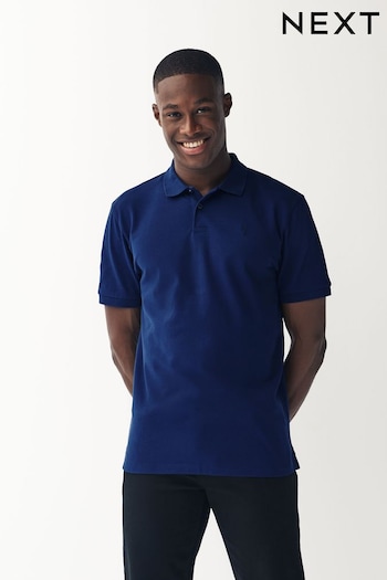 Blue Rich Slim Pique Polo Shirt (453808) | £18