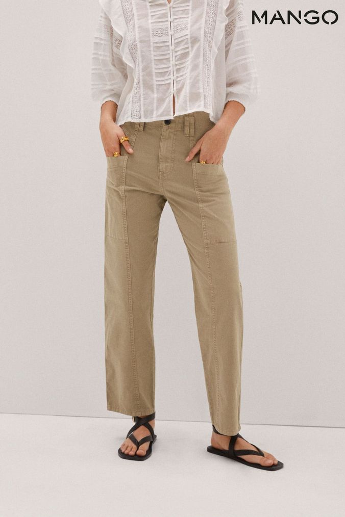 Buy Women Olive Brown Regular Fit Solid Cropped Trousers online   Looksgudin