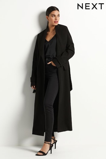Black Belted Long Coat (454367) | £62
