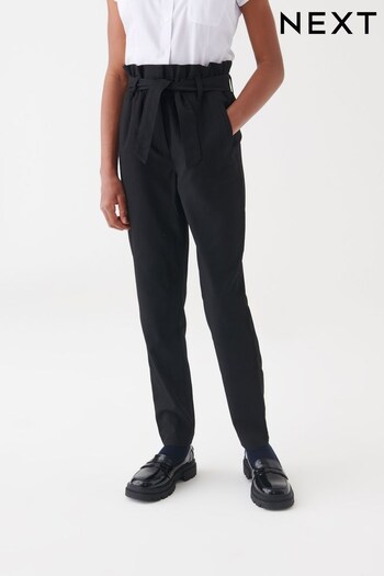 Black Senior Paperbag Waist Trousers (9-17yrs) (454490) | £11 - £17