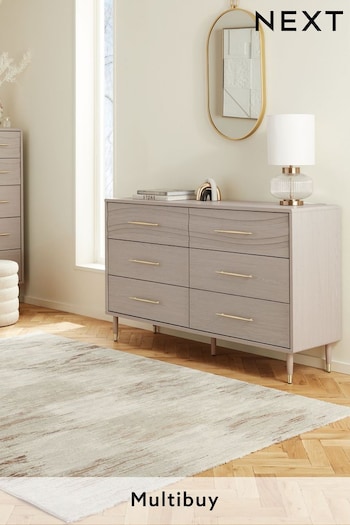 Grey Adelaide Oak Effect 6 Drawer Chest of Drawers (454497) | £499