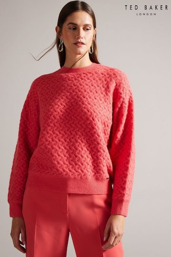 Ted Baker Pink Morlea Horizontal Cable Easy Fit Sweater (454575) | £110