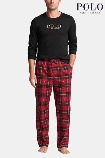 Polo Ralph Lauren Black/Red Plaid Pyjamas Set (454714) | £135