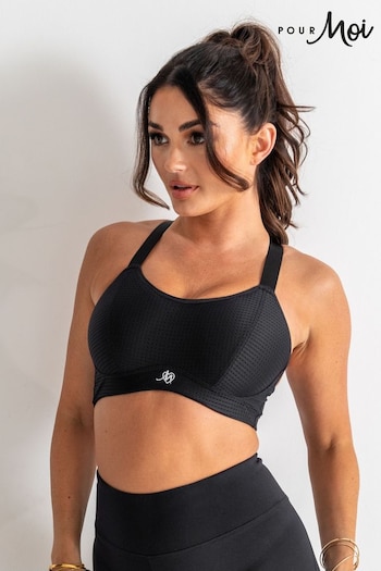 Pour Moi Black Energy Empower Lightly Padded Convertible Sports Bra (454910) | £32