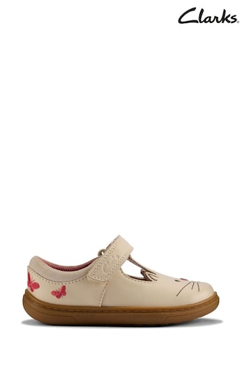 Clarks Cream Flash Ears Toddler Shoes (455019) | £38
