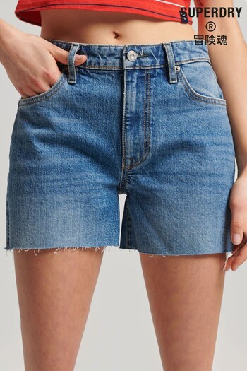 Superdry Blue Mid Rise Cut off Shorts (455235) | £45