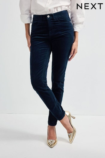 Navy Blue Velvet Skinny Jeans (455481) | £45