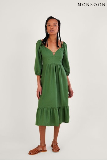 Monsoon Melanie Linen Blend Tea Dress (455483) | £75