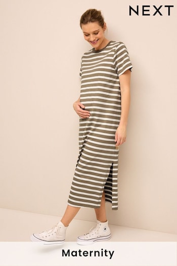 Neutral Maternity Stripe T-Shirt virgin Dress (455648) | £26