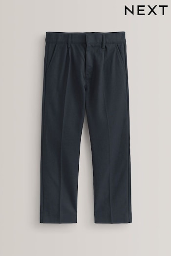 Navy Regular Waist School Pleat Front Trousers Cropped-Jeans (3-17yrs) (455936) | £9 - £16