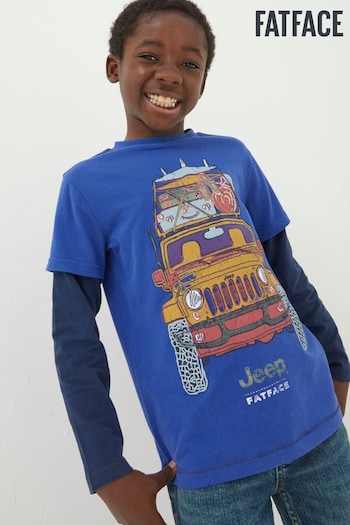 FatFace Blue Jeep Graphic Jersey T-Shirt (457016) | £14