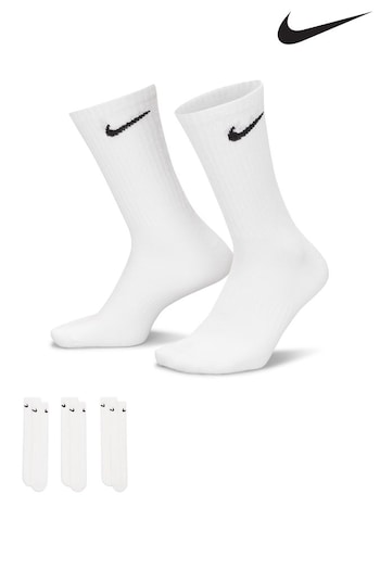 Nike Dishaw White Everyday Lightweight Socks 3 Pack (457316) | £14
