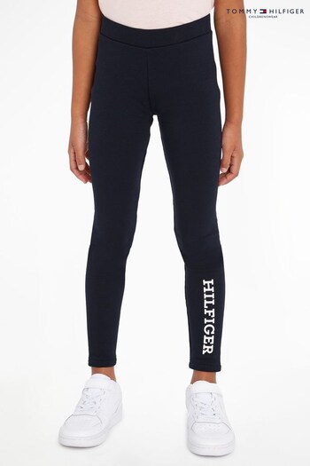 Tommy Hilfiger Girls Blue Monotype Leggings (457383) | £20 - £22