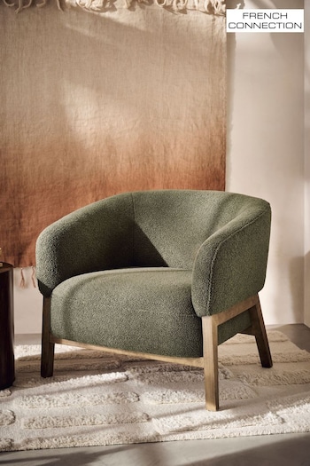 French Connection Sage Green Mika Teddy Boucle Chair (457487) | £475