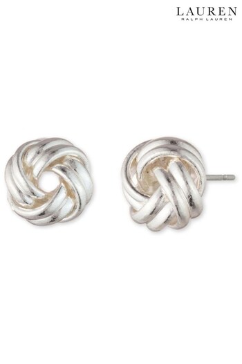 Lauren by Ralph Lauren Silver Tone Knot Earrings (457545) | £30