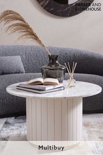 Barker and Stonehouse White Calliope Marble 75cm Coffee Table (457716) | £395
