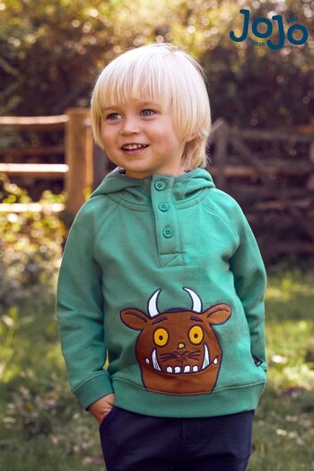 JoJo Maman Bébé Green Kids The Gruffalo Appliqué Hooded Sweatshirt (457846) | £28