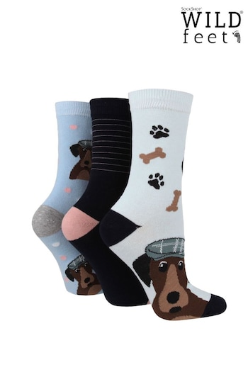 Wild Feet Black Dapper Dog Socks 3 Packs (458770) | £14