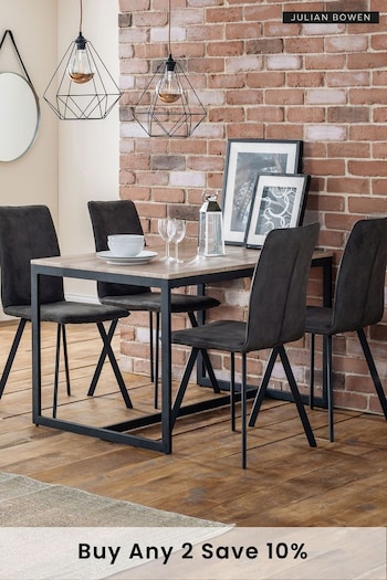 Julian Bowen Natural Tribeca Dining Table and 4 Monroe Chairs Set (458835) | £490