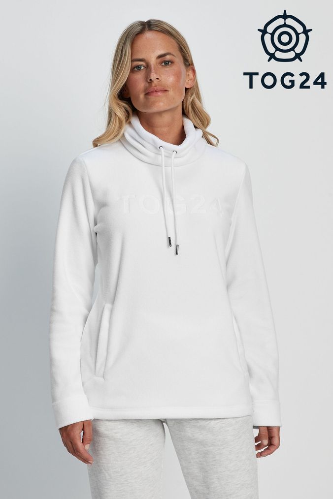 Ladies white hot sale fleece tops