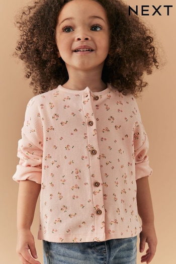 Pink Ditsy Floral Textured Cardigan (3mths-7yrs) (459954) | £7 - £9