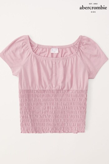 Abercrombie & Fitch Pink Smocked T-Shirt (460160) | £19