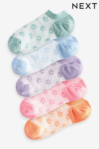 Pastel Floral Texture Trainer Socks 5 Pack (460479) | £10