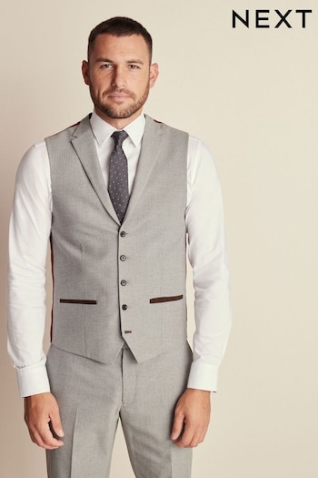 Grey Herringbone Suit Waistcoat (460488) | £45