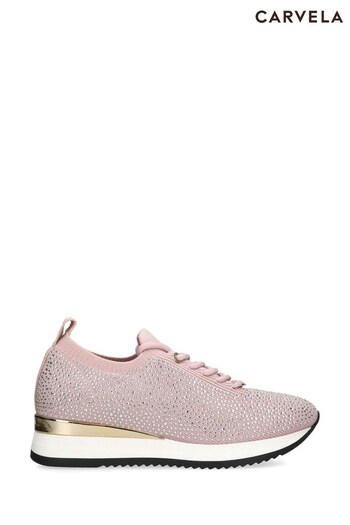 Carvela Pink Janeiro Lace Jewel Trainers (460519) | £99