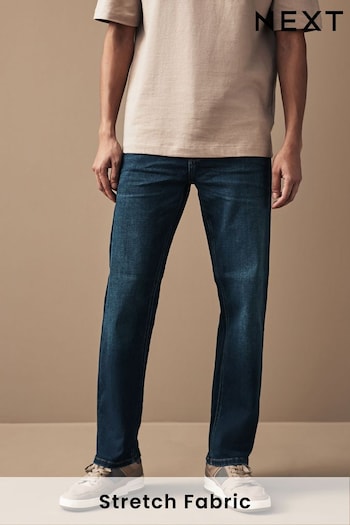 Mid Indigo Blue Straight Motion Flex Jeans (460587) | £40